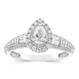 9ct White Gold Mix Shaped Cut Ring in 1 2 Carat Natural Diamonds Hot on Sale