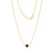 9ct Yellow Gold Silverfilled Black Flower 45cm Chain Cheap