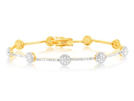 1.5 Carat Diamond Bracelet in 9ct Yellow Gold Discount