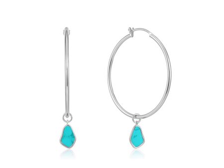 Ania Haie Sterling Silver Tidal Turquoise Drop Hoop Earring For Cheap