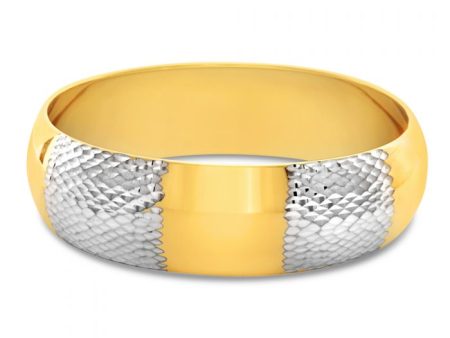 9ct Gold Filled Diamond Cut Wide Bangle Online Sale