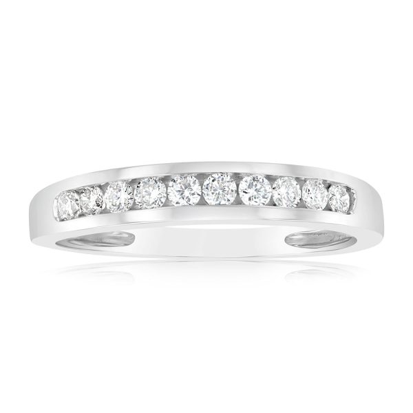 9ct White Gold 1 4 Carat Diamond Eternity Ring with 10 Brilliant Cut Diamonds Supply