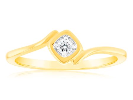 Luminesce Lab Grown Single Diamond Ring In 9ct Yellow Gold Sale