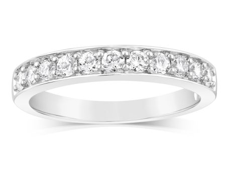 10ct White Gold 0.45 Carat Diamond Eternity Ring with 11 Round Brilliant Cut Diamonds on Sale