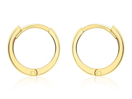 9ct Yellow Gold 8mm Polished Huggy Earrings For Sale