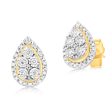 9ct Yellow Gold 1 6 Carat Diamond Pear Stud Earrings For Sale