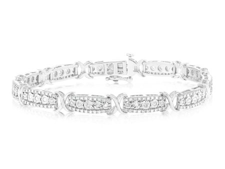 0.95 Carat Diamond Fancy Bracelet in Sterling Silver Supply