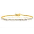 1 Carat Diamond Tennis Bracelet with 70 Brilliant Diamonds in 9ct Yellow Gold Fashion