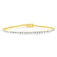 9ct Yellow Gold 2 Carat Diamond Tennis Bracelet with 82 Brilliant Diamonds on Sale