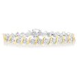 1 Carat Diamond Bracelet in Two Toned Sterling Silver Fashion