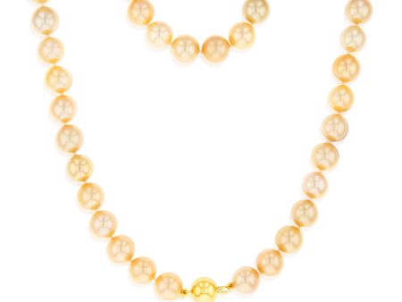 Golden Southsea 6-10mm Pearl Strand with 9ct Yellow Gold Clasp on Sale