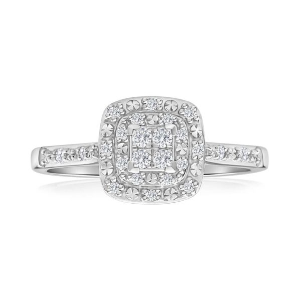 9ct White Gold Diamond Ring Online now