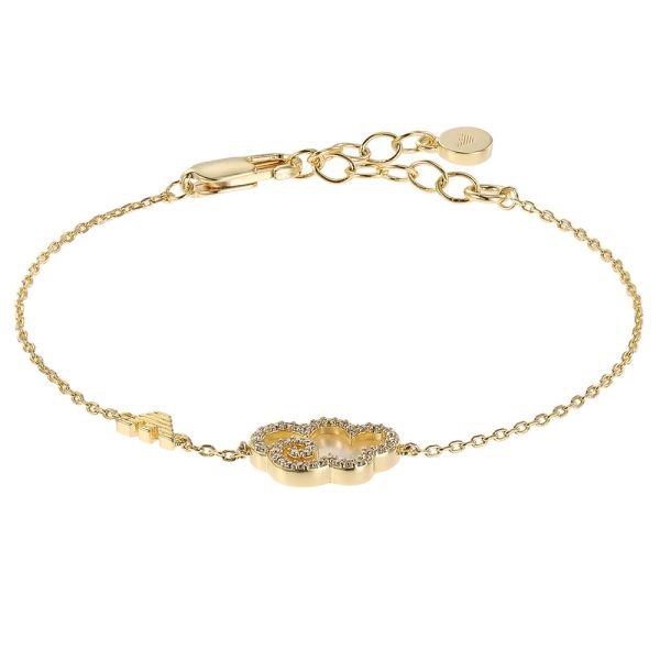 Emporio Armani Gold Plated Brass Sentimental Mother Of Pearl Bracelet on Sale