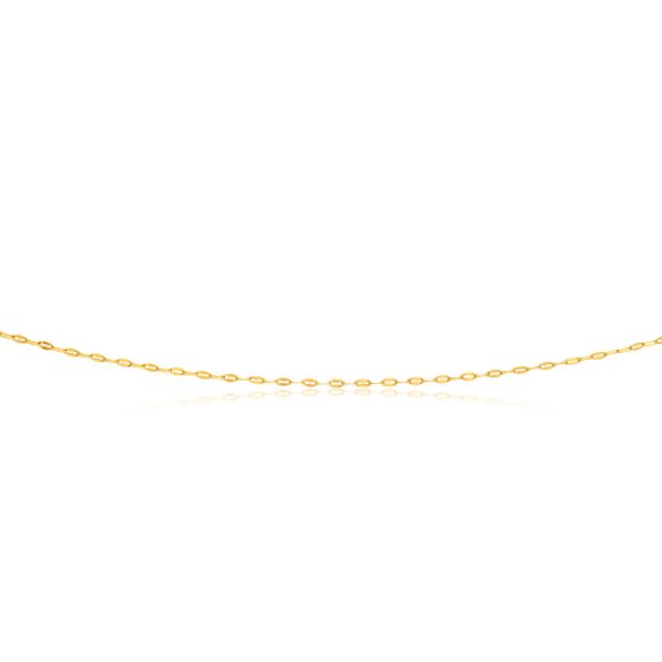 9ct Yellow Gold Silver Filled Coffee Grain Fancy 50cm Chain For Sale