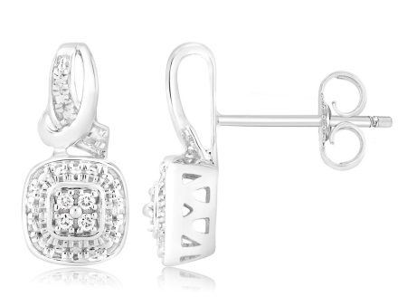 Luminesce Lab Grown Diamond Drop Earrings in Sterling Silver For Cheap