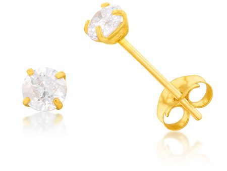 10ct Yellow Gold 1 4 Carat Diamond Stud Earrings Sale