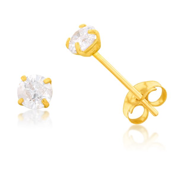 10ct Yellow Gold 1 4 Carat Diamond Stud Earrings Sale