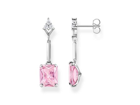 Thomas Sabo Sterling Silver Heritage Pink Cubic Zirconia Drop Earrings Online Hot Sale