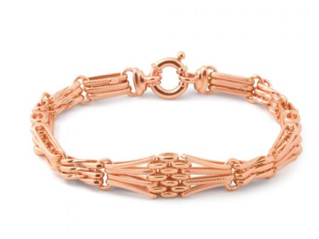 9ct Rose Gold Silver Filled Gate 21cm Ladies Bracelet For Cheap