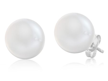 9-11mm White South Sea Sterling Silver Pearl Studs Cheap