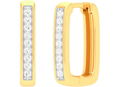 1 4 Carat Luminesce Lab Grown Hoop Diamond Earring in 9ct Yellow Gold For Sale