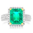 Luminesce Lab Grown 9ct Yellow Gold 0.45 Carat Diamond with 3.25ct Created Emerald Supply