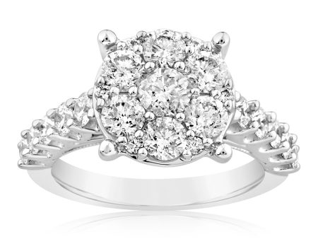 10ct White Gold Luminesce Lab Grown 2.3 Carat Diamond Ring Online Sale