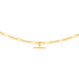 9ct Yellow Gold  T  Bar Pendant on 45cm Fancy Chain on Sale