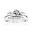 9ct White Gold 2 Ring Bridal Set With 1 4 Carat Diamond Supply