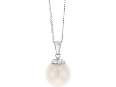 9-11mm White South Sea Pearl Pendant in 14ct White Gold For Sale