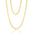 9ct White And Yellow Gold Silverfilled Figra Curb With Greek Link 55cm Two Tone Chain Supply