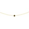 9ct Yellow Gold Silverfilled Black Flower 45cm Chain Cheap