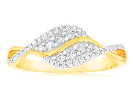 1 4 Carat Diamond Swirl Ring in 9ct Yellow Gold Online Hot Sale