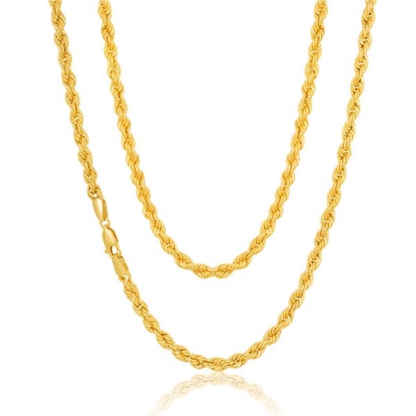 9ct Yellow Gold Silverfilled 50cm Rope Chain Fashion