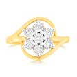 9ct Whitte & Yellow Gold Cross Over Diamond Ring Online