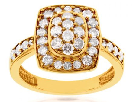 1 Carat Diamond Ring In Gold Plated Sterling Silver Cheap