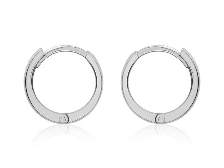 9ct White Gold Polished 8mm Huggy Earring Online Sale