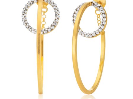 9ct Yellow Gold Filled Fancy Crystal Hoop Earrings For Cheap