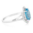 9ct White Gold Natural Blue Topaz And Diamond Ring Online