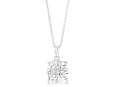 9ct White Gold Luminesce Lab Grown Diamond Claw Pendant Online Sale