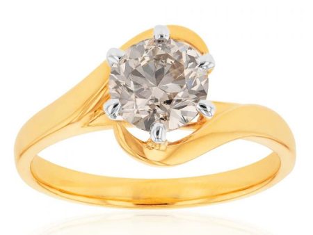 18ct Yellow Gold Solitaire Ring With 1.5 Carat Australian Diamond Hot on Sale