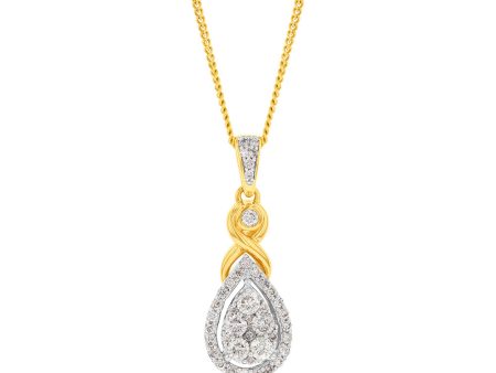 9ct Yellow Gold 1 2 Carat Diamond Pear Shaped Pendant Online Hot Sale