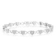 10 Point Diamond Fancy Heart 18cm Bracelet in Sterling Silver Cheap