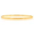 9ct Yellow Gold 3mm Half Round 65mm Bangle For Cheap