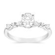 Luminesce Lab Grown 14ct White Gold 1 Carat Diamond Solitaire Fancy Ring with 0.70 Carat Central Oval Diamond Sale