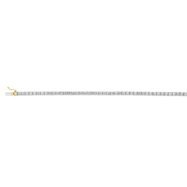 9ct Yellow Gold 3 Carats Lab Grown Diamond 18cm Tennis Bracelet with 54 Diamonds For Discount