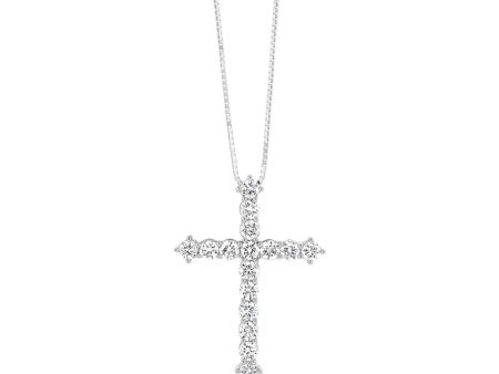 Luminesce Lab Grown Cross Pendant in 1 Carat Diamond with Silver Slider Chain For Cheap