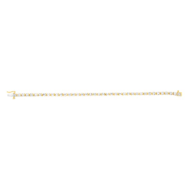 10ct Yellow Gold 2 Carat Diamond Tennis Bracelet Online Hot Sale