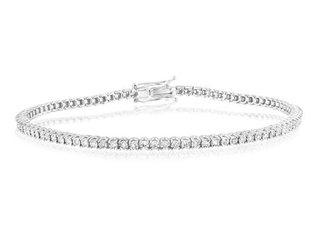 1 2 Carat Luminesce Lab Grown Diamond 17.5cm Tennis Bracelet in 9ct White Gold Online now