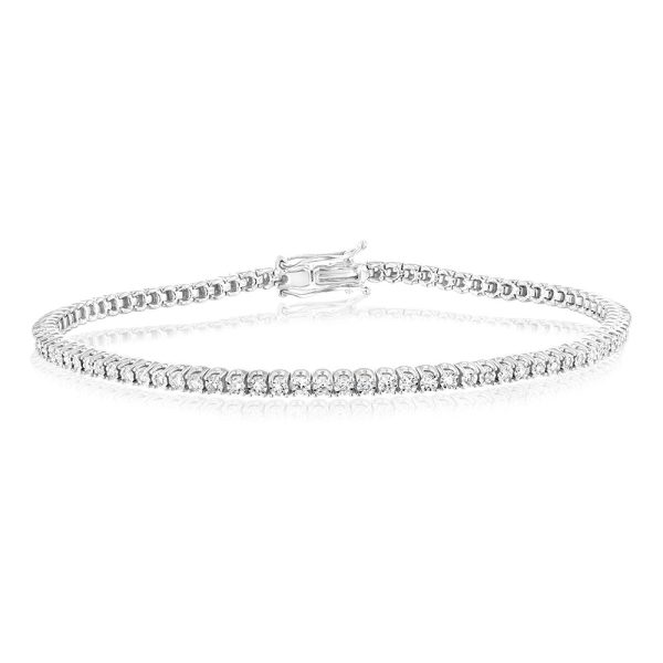 1 2 Carat Luminesce Lab Grown Diamond 17.5cm Tennis Bracelet in 9ct White Gold Online now